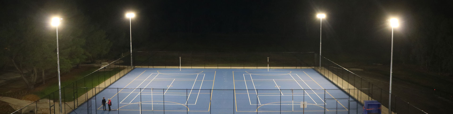 jasstech led lighting of netball court