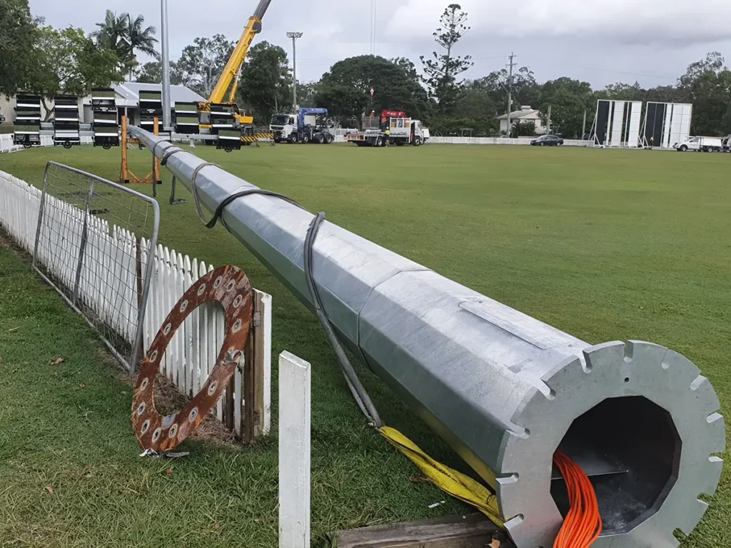 football field led pole installation