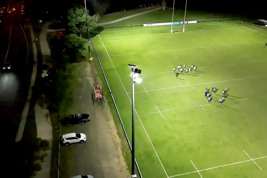 North rugby field and LED light